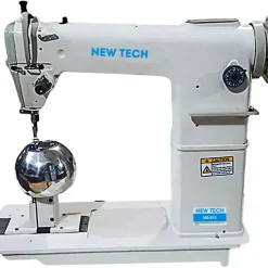 New-Tech GC-810W High Speed, Post Bed, 1 Needle, Drop Feed, Lockstitch Wig And Hat Industrial Sewing Machine With Table And Servo Motor | GoldStar Tool