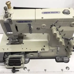 New-Tech 1404-PMD 4 Needle Flatbed Double Chain Stitch Industrial Sewing Machine With Table And Servo Motor | GoldStar Tool