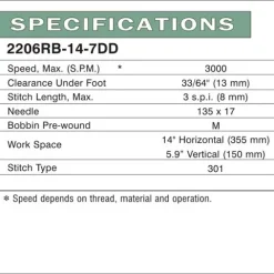 Consew 2206RB-14-7-DD Industrial Sewing Machine | GoldStar Tool -GoldStar Tool-shop 2206RB 14 7 DDc