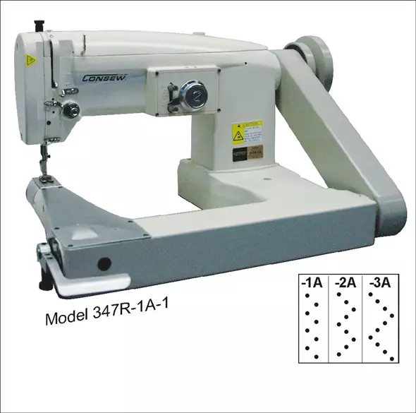 Consew 347R-2A-1 Single Needle Drop Feed Feed-Off-The-Arm Cylinder Bed Zig-Zag Lockstitch Industrial Sewing Machine With Table And Servo Motor | GoldStar Tool 2 Consew 347R-2A-1 Single Needle Drop Feed Feed-Off-The-Arm Cylinder Bed Zig-Zag Lockstitch Industrial Sewing Machine With Table And Servo Motor | GoldStar Tool - Image 2