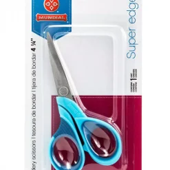 4 1/4" Blue Super Edge Embroidery Scissors - Mundial | GoldStar Tool