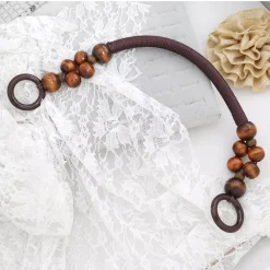 Purse Handle - Beaded Dark Wooden | GoldStar Tool