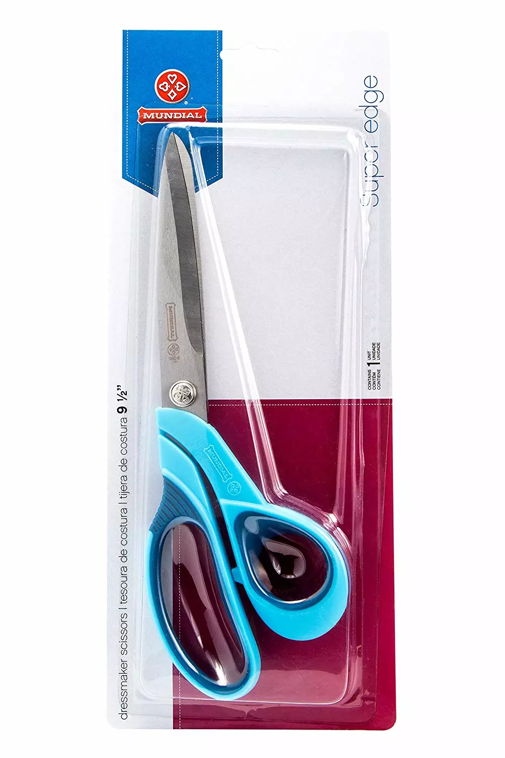 9 1/2" Blue Super Edge Dressmaker Shears - Mundial | GoldStar Tool 4 9 1/2" Blue Super Edge Dressmaker Shears - Mundial | GoldStar Tool - Image 4