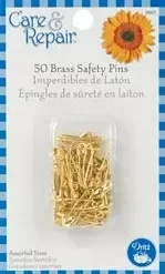 Solid Brass Safety Pins Assorted Size #00 & #0 - Dritz | GoldStar Tool