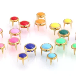 Rivets - 4 Prong With Colored Gemocite Acrylic Stones | GoldStar Tool
