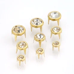 Rivets - 4 Prong With Transparent Rhinestone Stone | GoldStar Tool