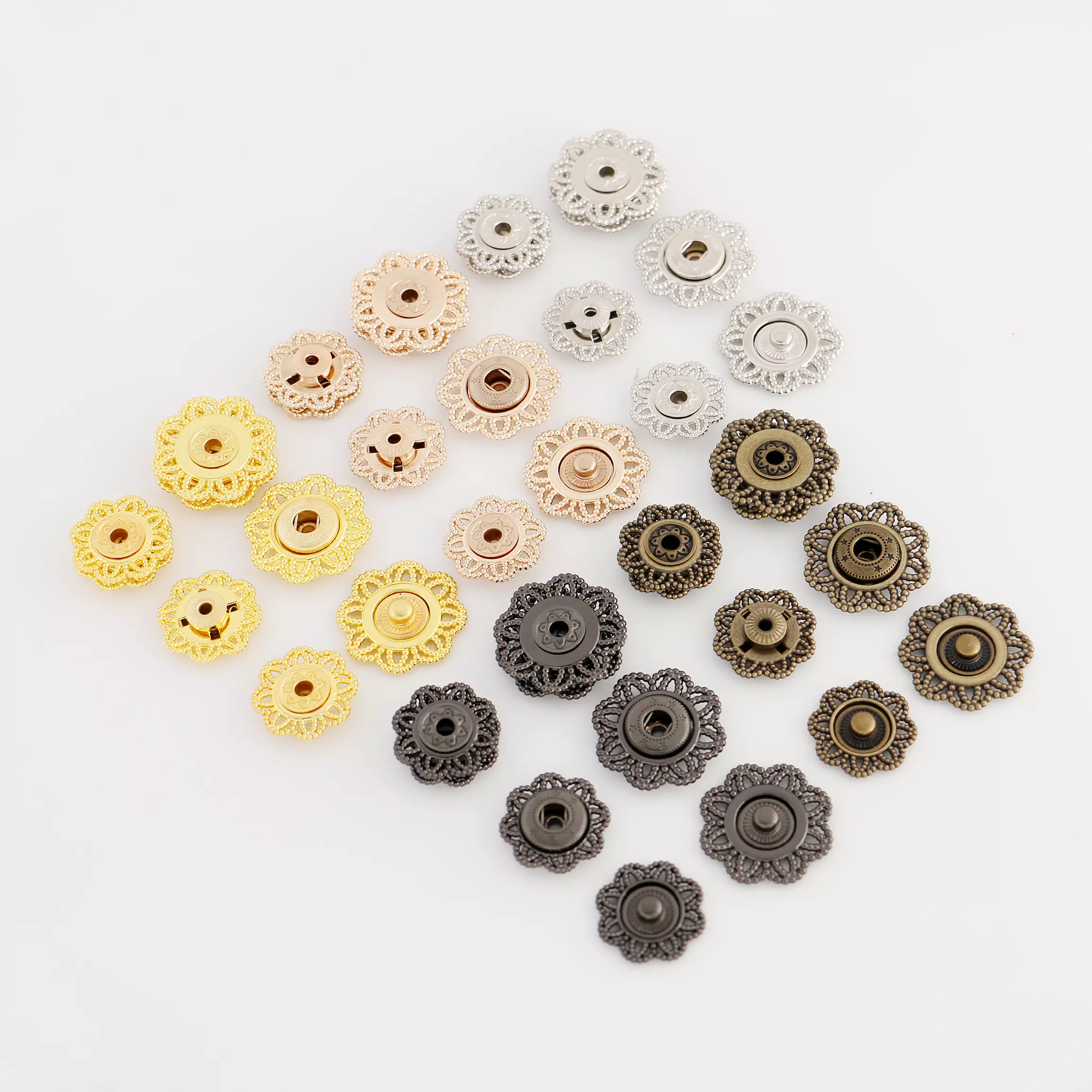 Lychee Flower Shaped Snap Sew On Buttons | GoldStar Tool 1 Lychee Flower Shaped Snap Sew On Buttons | GoldStar Tool