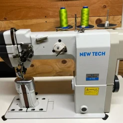 New-Tech GC-9920D High Speed, Post Bed, 2 Needle, Roller Feed, Lockstitch Industrial Sewing Machine With Table And Built-In Direct Drive Servo Motor | GoldStar Tool