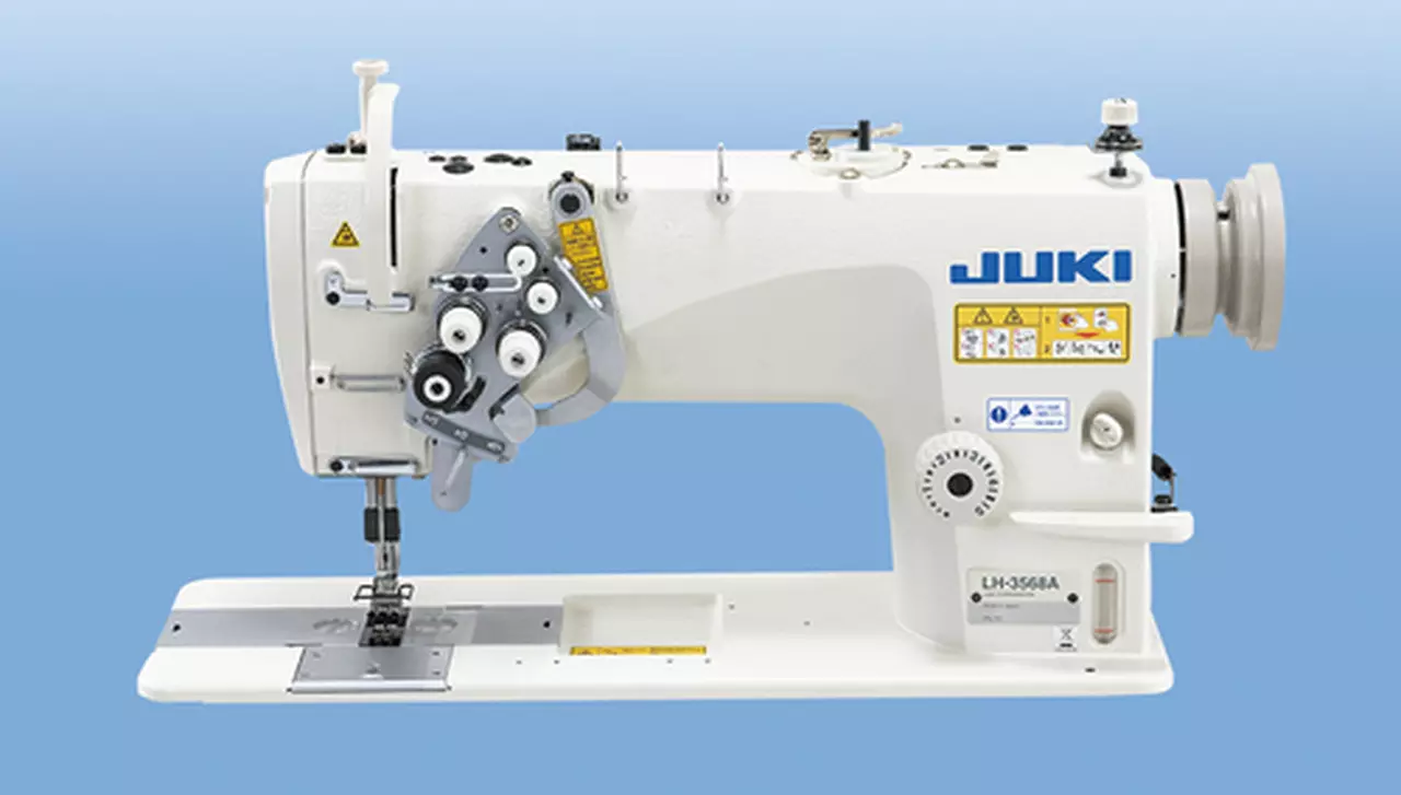 JUKI LH-3588A Semi-dry-head, 2-needle Organized Split Needle Bar Lockstitch Industrial Sewing Machine With Table And Servo Motor | GoldStar Tool 1 JUKI LH-3588A Semi-dry-head, 2-needle Organized Split Needle Bar Lockstitch Industrial Sewing Machine With Table And Servo Motor | GoldStar Tool