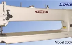 Consew 206RBL-25 Triple Feed Heavy Duty Single Needle Drop Feed Needle Feed Compound Feed Alternating (Walking) Presser Feet Lockstitch Industrial Sewing Machine With Table And Servo Motor | GoldStar Tool