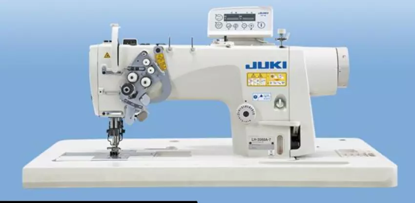 JUKI LH-3588-7 Semi-dry-head, 2-needle Organized Split Needle Bar Lockstitch Industrial Sewing Machine With Table And Servo Motor | GoldStar Tool 1 JUKI LH-3588-7 Semi-dry-head, 2-needle Organized Split Needle Bar Lockstitch Industrial Sewing Machine With Table And Servo Motor | GoldStar Tool